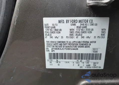 2013 Ford Edge Sel z USA, uszkodzony, nr VIN 2FMDK3JC7DBE24426